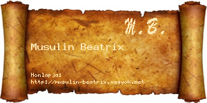 Musulin Beatrix névjegykártya